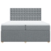 Cama box spring con colchón tela gris claro 200x200 cm