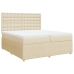 Cama box spring con colchón tela color crema 200x200 cm