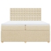 Cama box spring con colchón tela color crema 200x200 cm