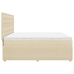 Cama box spring con colchón tela color crema 200x200 cm
