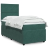 Cama box spring con colchón terciopelo verde oscuro 80x200 cm