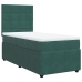 Cama box spring con colchón terciopelo verde oscuro 80x200 cm