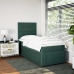 Cama box spring con colchón terciopelo verde oscuro 80x200 cm