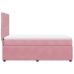 Cama box spring con colchón terciopelo rosa 80x200 cm