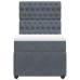 Cama box spring con colchón terciopelo gris oscuro 80x200 cm