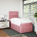 Cama box spring con colchón terciopelo rosa 80x200 cm