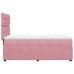 Cama box spring con colchón terciopelo rosa 80x200 cm