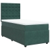 Cama box spring con colchón terciopelo verde oscuro 80x200 cm