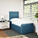Cama box spring con colchón terciopelo azul oscuro 90x190 cm