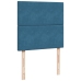 Cama box spring con colchón terciopelo azul oscuro 90x190 cm