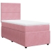 Cama box spring con colchón terciopelo rosa 90x190 cm