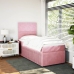 Cama box spring con colchón terciopelo rosa 90x190 cm