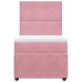 Cama box spring con colchón terciopelo rosa 90x190 cm