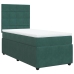 Cama box spring con colchón terciopelo verde oscuro 90x190 cm