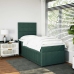 Cama box spring con colchón terciopelo verde oscuro 90x190 cm