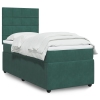 Cama box spring con colchón terciopelo verde oscuro 90x190 cm