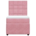 Cama box spring con colchón terciopelo rosa 90x190 cm