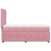 Cama box spring con colchón terciopelo rosa 90x190 cm