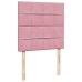Cama box spring con colchón terciopelo rosa 90x190 cm