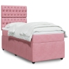 Cama box spring con colchón terciopelo rosa 90x190 cm