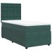 Cama box spring con colchón terciopelo verde oscuro 90x190 cm