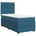 Cama box spring con colchón terciopelo azul oscuro 90x190 cm