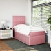 Cama box spring con colchón terciopelo rosa 90x190 cm