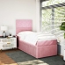 Cama box spring con colchón terciopelo rosa 90x200 cm