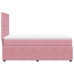 Cama box spring con colchón terciopelo rosa 90x200 cm