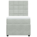 Cama box spring con colchón terciopelo gris claro 90x190 cm