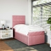 Cama box spring con colchón terciopelo rosa 90x200 cm