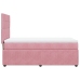 Cama box spring con colchón terciopelo rosa 90x200 cm