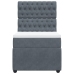 Cama box spring con colchón terciopelo gris oscuro 90x200 cm