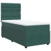 Cama box spring con colchón terciopelo verde oscuro 90x200 cm