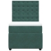 Cama box spring con colchón terciopelo verde oscuro 90x200 cm