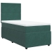 Cama box spring con colchón terciopelo verde oscuro 100x200 cm