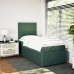 Cama box spring con colchón terciopelo verde oscuro 100x200 cm