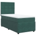 Cama box spring con colchón terciopelo verde oscuro 100x200 cm