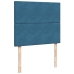 Cama box spring con colchón terciopelo azul oscuro 120x190 cm