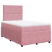 Cama box spring con colchón terciopelo rosa 120x190 cm