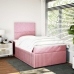 Cama box spring con colchón terciopelo rosa 120x190 cm