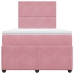 Cama box spring con colchón terciopelo rosa 120x190 cm