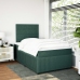 Cama box spring con colchón terciopelo verde oscuro 120x190 cm