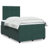 Cama box spring con colchón terciopelo verde oscuro 120x190 cm