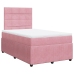 Cama box spring con colchón terciopelo rosa 120x190 cm