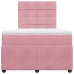 Cama box spring con colchón terciopelo rosa 120x190 cm