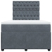 Cama box spring con colchón terciopelo gris oscuro 120x190 cm