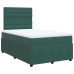 Cama box spring con colchón terciopelo verde oscuro 120x190 cm