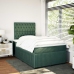Cama box spring con colchón terciopelo verde oscuro 120x190 cm