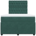 Cama box spring con colchón terciopelo verde oscuro 120x190 cm